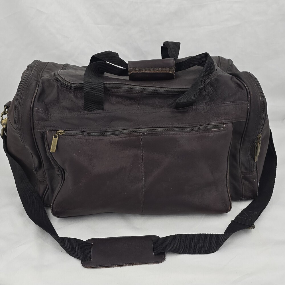Unbranded 22" Genuine Colombian Leather Duffel Travel Bag/ Weekender Dark Brown